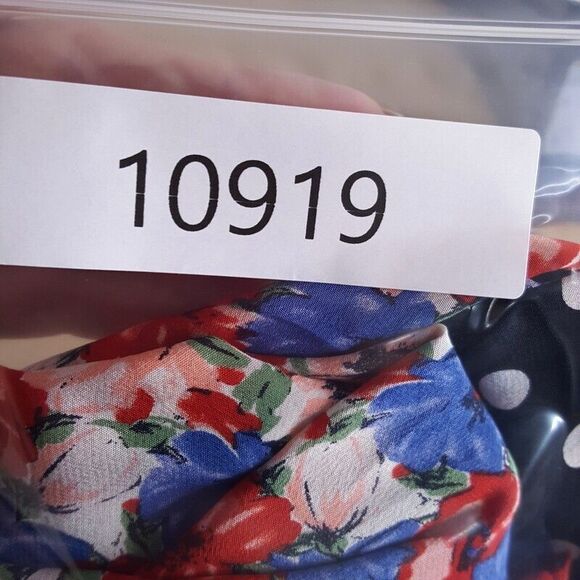 RIXO Womens Wrap Dress XS Black Floral Polka Dot Mixed Print Mini Silk CHERIE - Picture 11 of 11